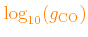 \bgroup\color{orange}$ \log_{10}(g_{\rm CO})$\egroup