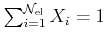 $ \sum_{i=1}^{\mathcal{N}_{\rm el}}X_i=1$