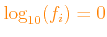 $ \color{orange}\log_{10}(f_i)=0$