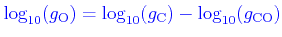 \bgroup\color{orange}$ {\color{blue}\log_{10}(g_{\rm O})=\log_{10}(g_{\rm C})-\log_{10}(g_{\rm CO})}$\egroup
