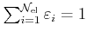 $ \sum_{i=1}^{\mathcal{N}_{\rm el}}\varepsilon_i=1$